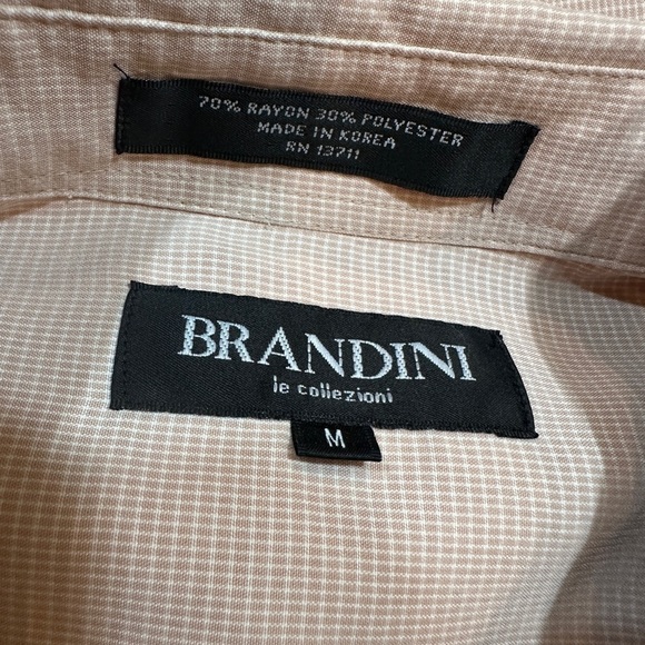 BRANDINI, SET/2, MENS SHIRTS. SMALL PLAID DESIGN. LONG SLEEVE. SIZE M - Picture 5 of 9